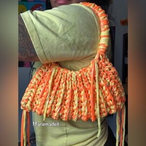 Crochet handbag orange/yellow
